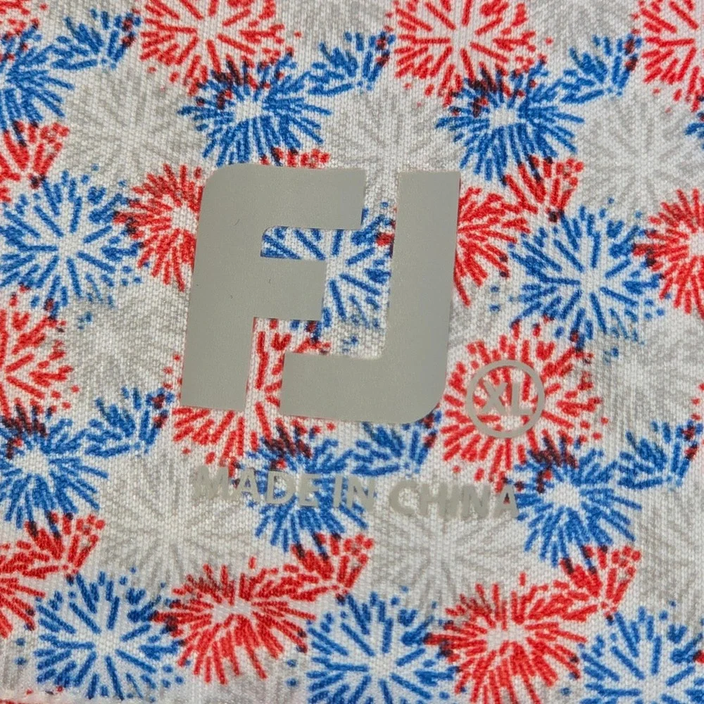 FootJoy Women Size XL Golf Skort Red White Blue Floral Fireworks Print Pockets